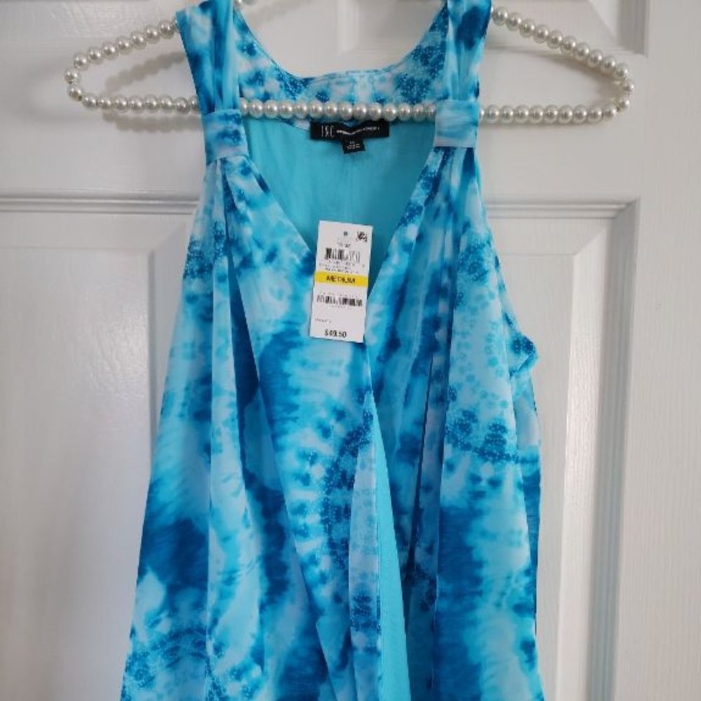 INC -INTL CONCEPTS TRIBE COLL SLEEVELESS BLOUSE. TIE DIE DETAIL - NEW WITH TAGS